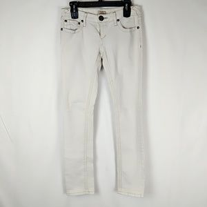 Free People 4930 Womens White Denim Mid-Rise Color